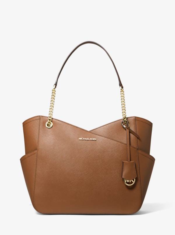 Damske Taška Cez Rameno Michael Kors Jet Set Large Saffiano Leather Hnede - Kabelky Michael Kors Akcia | ZISPO-3185